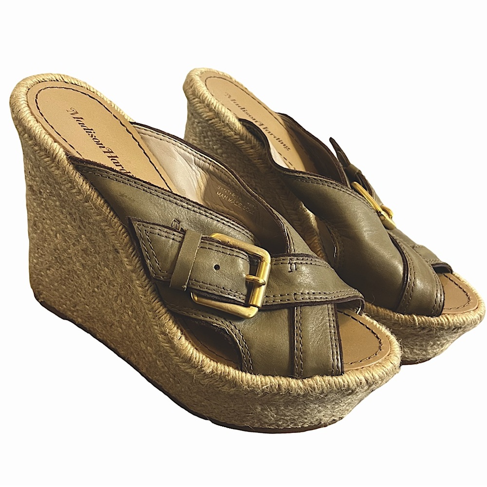 Madison Harding Heels Buckle Detail Twine Detail Heel Women’s Size 8